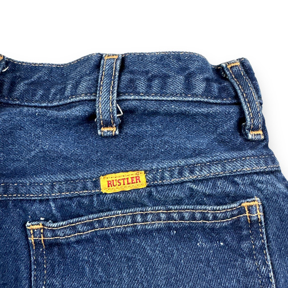 Vintage Rustler Jeans 30x28.5 Blue Straight Leg Dark Wash Cotton Mens 32x30 - Picture 6 of 7